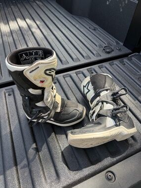 Alpinestars Kids Black and White Motocross Boots